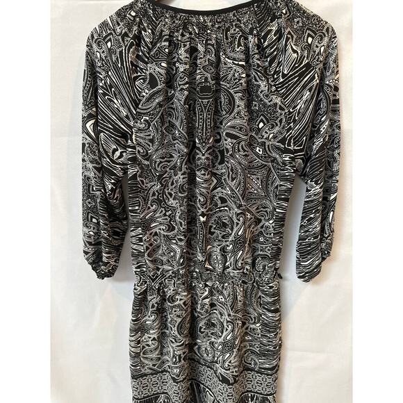 Cache M Knee Length Black and White Patterned Dress - Picture 5 of 5